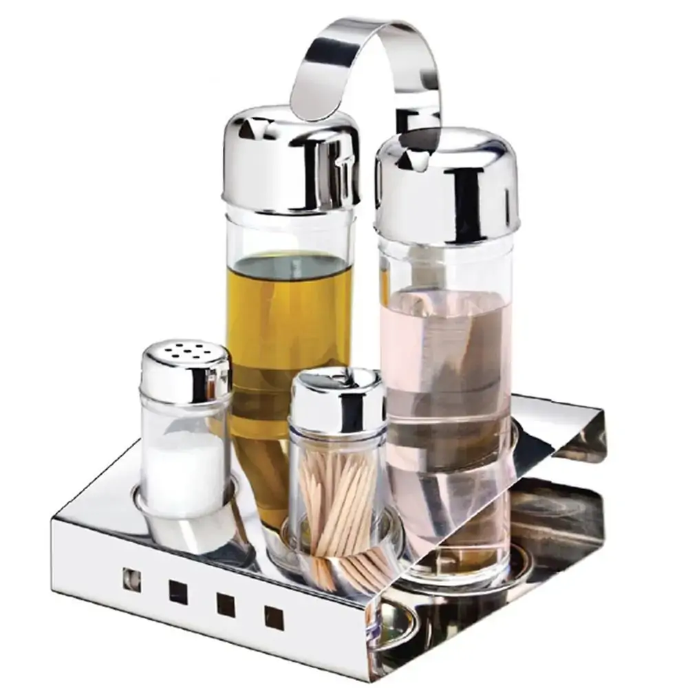 Galheteiro Inox/acril 4pcs