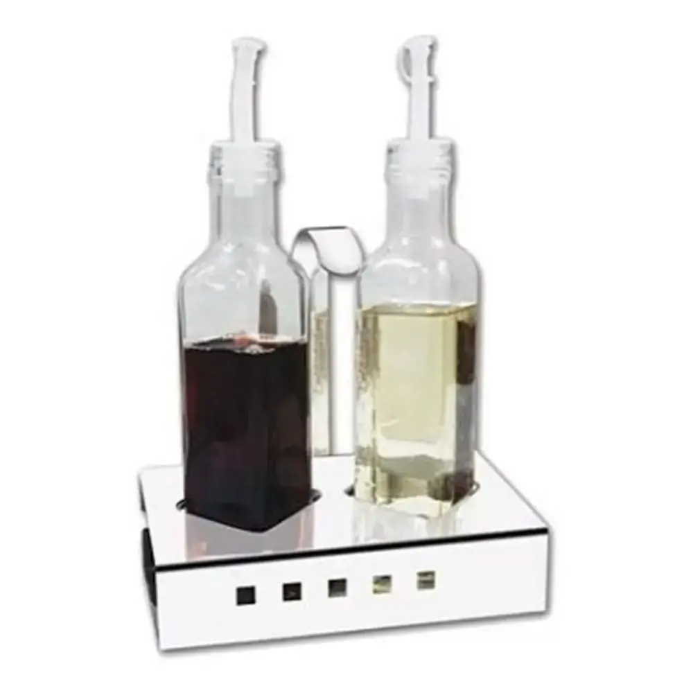 Galheteiro Inox/vidro 2pcs