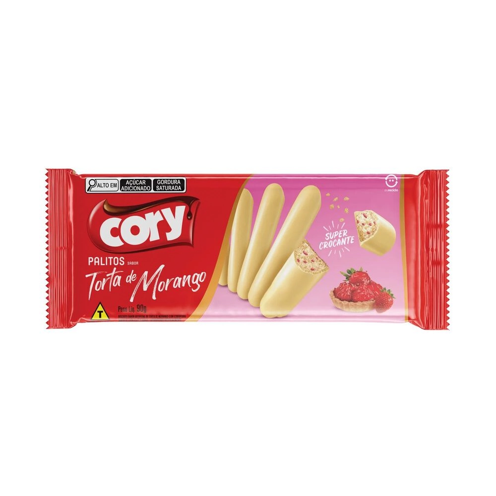 Palitos Cory Torta De Morango 90g