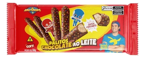 Palitos Lucas Neto Sab Chocolate 68g