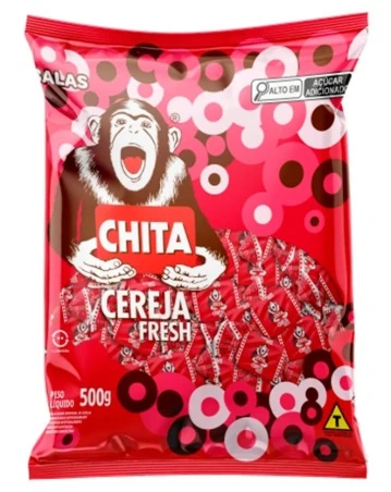 Bala Mastigavel Chita 500g Cereja