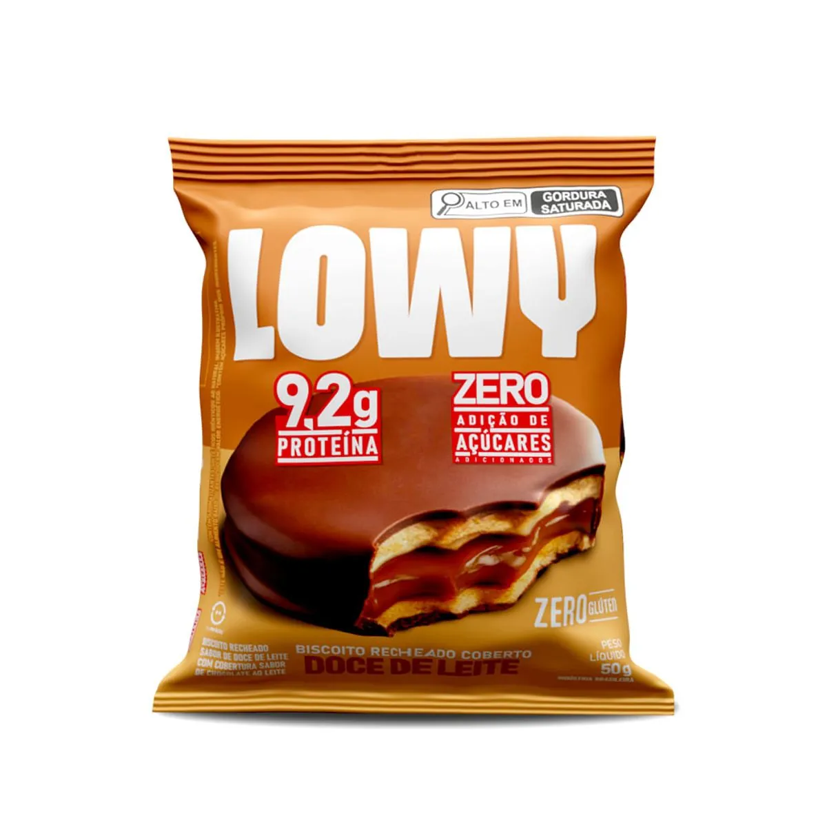 Bisc Lowy Rech Cob Doce Leite 50g