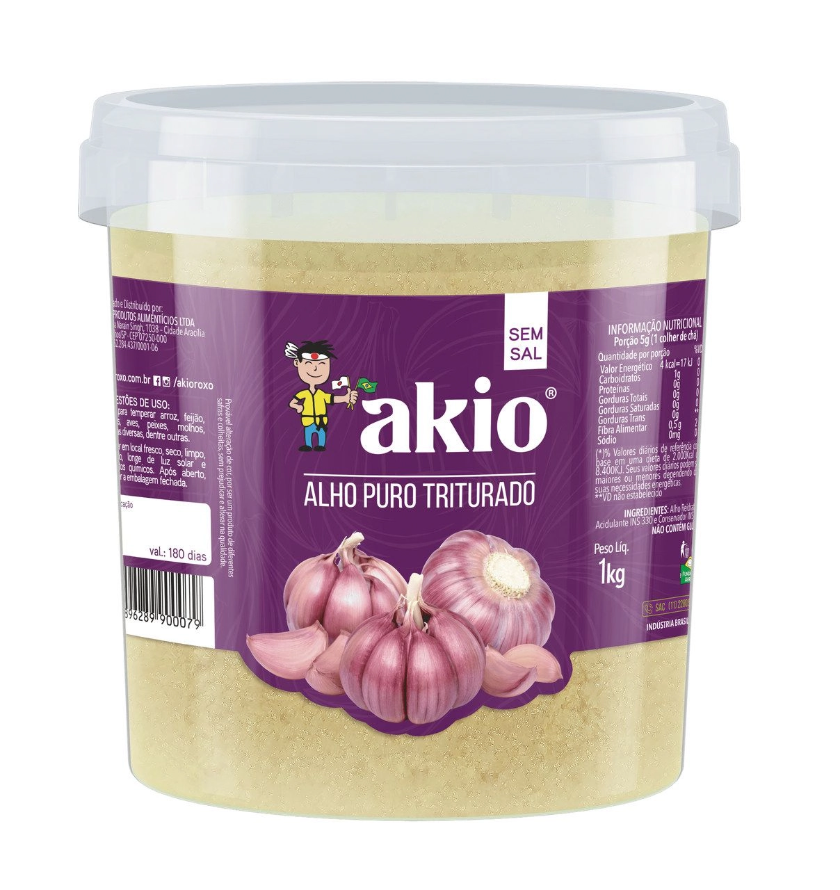 Alho Triturado Akio Roxo 1kg