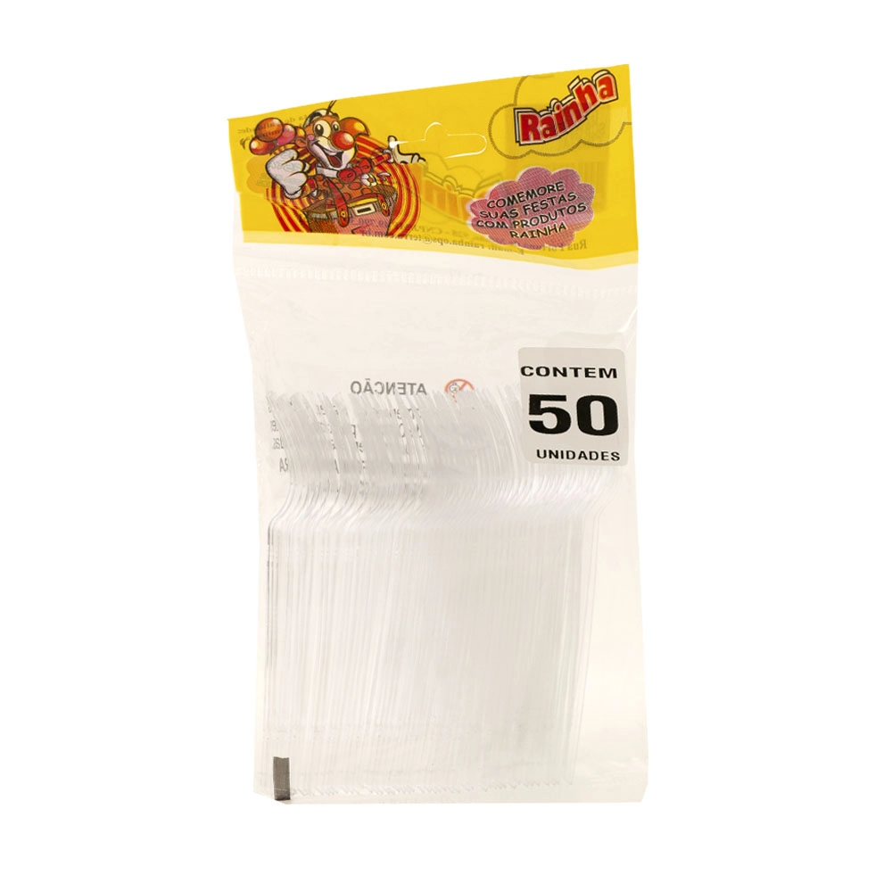 Garfo Plast.sobremesa Rainha C/50 Cristal