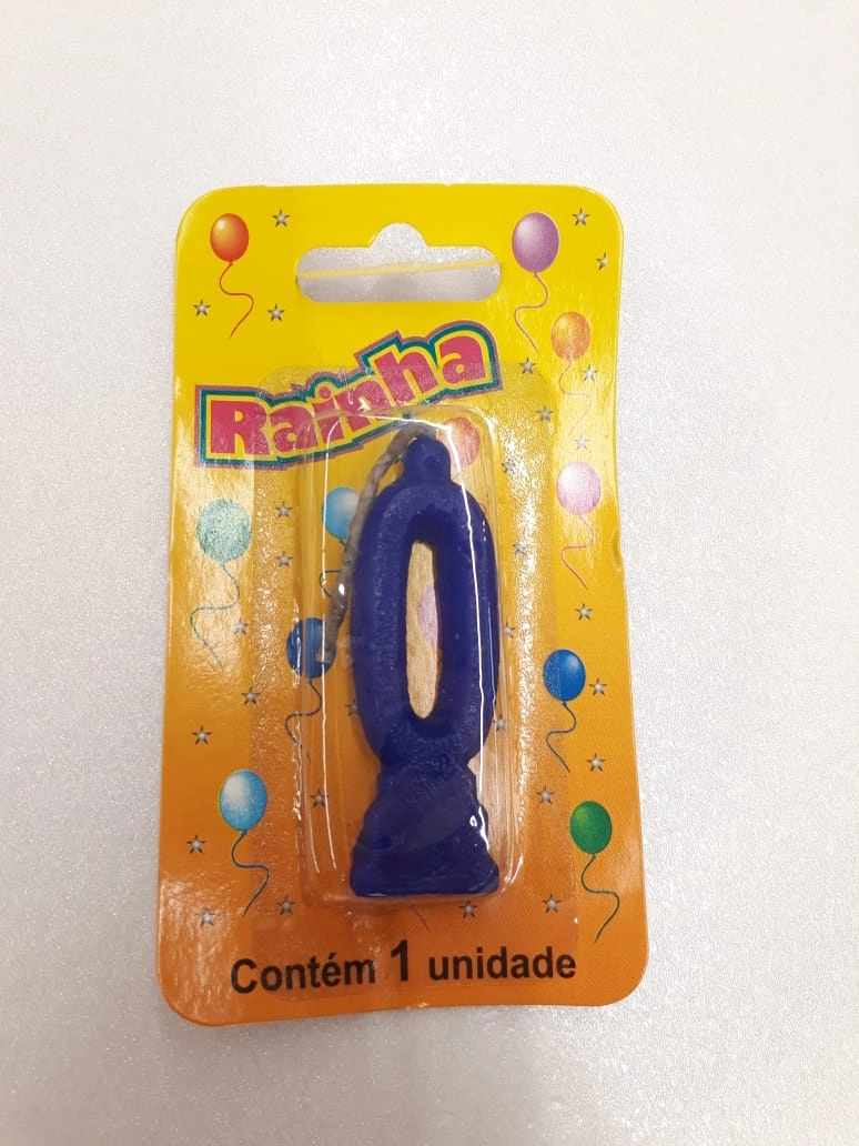 Vela Rainha Parafina Numerada N.0 Azul