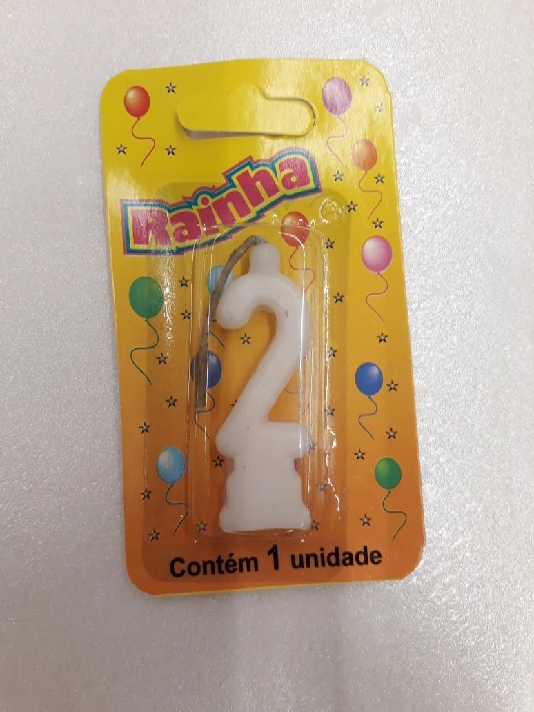 Vela Rainha Parafina Numerada N.2 Branca