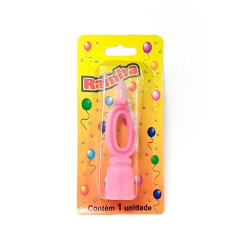 Vela Rainha Parafina Numerada N.0 Rosa