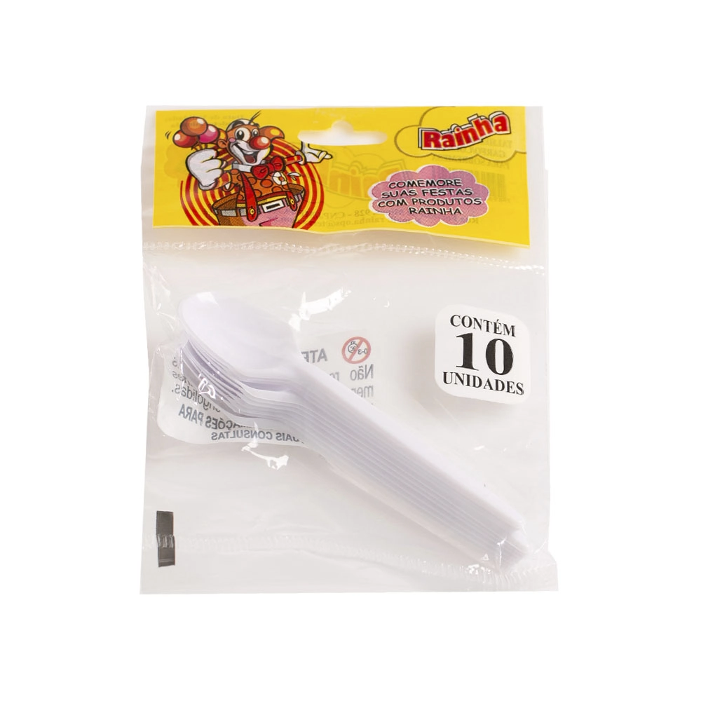 Colher Desc Rainha Sobremesa Branco C/10