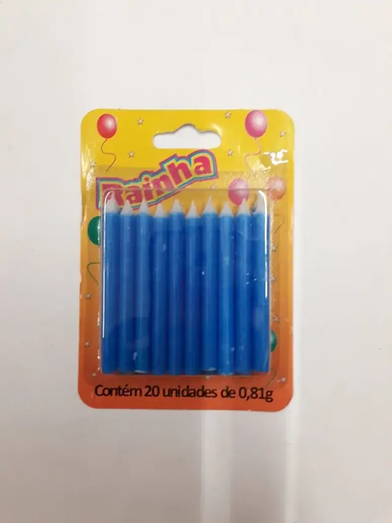Vela Palito Blister Azul C/20