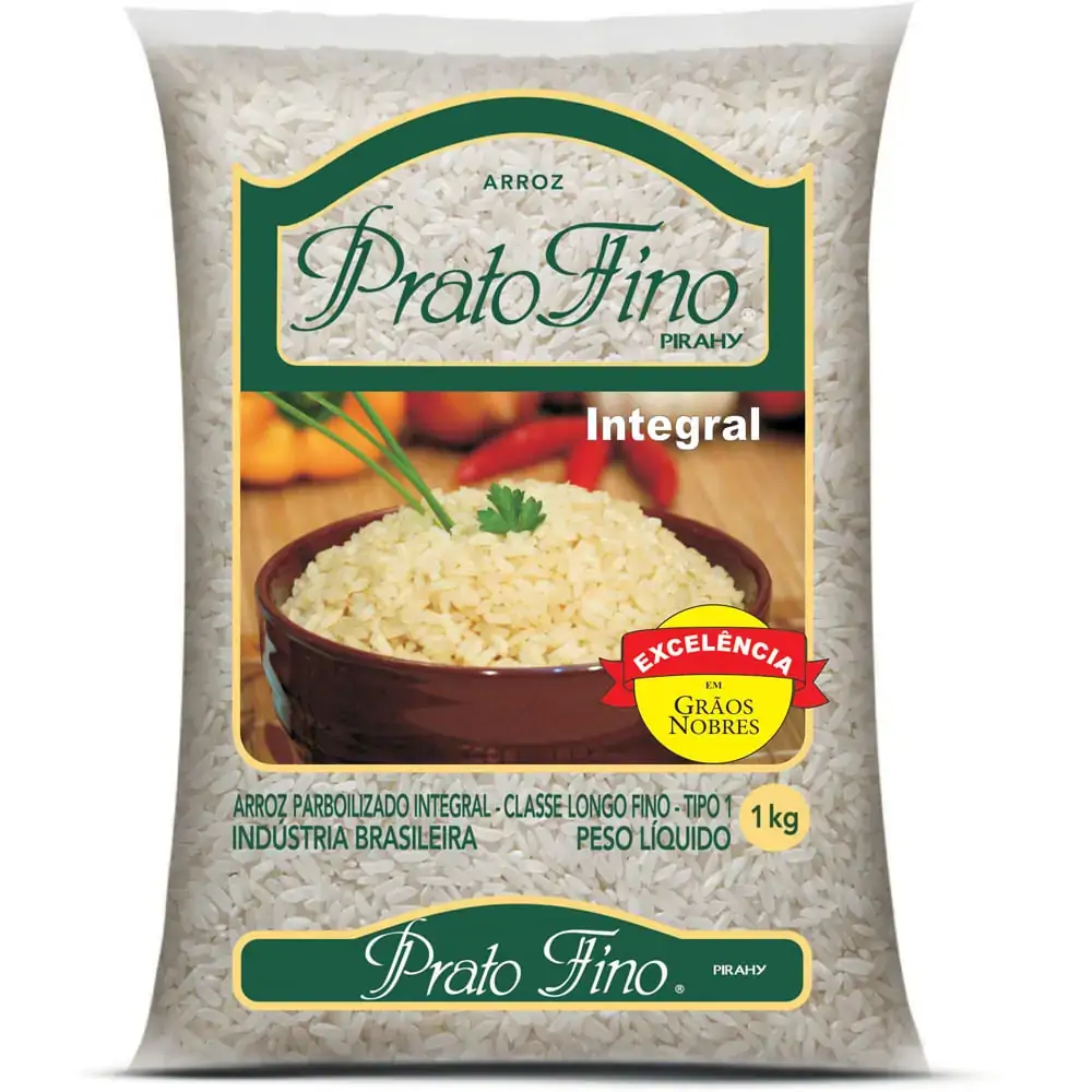Arroz Parboilizado Tipo 1 Integral Prato Fino Pacote 1kg