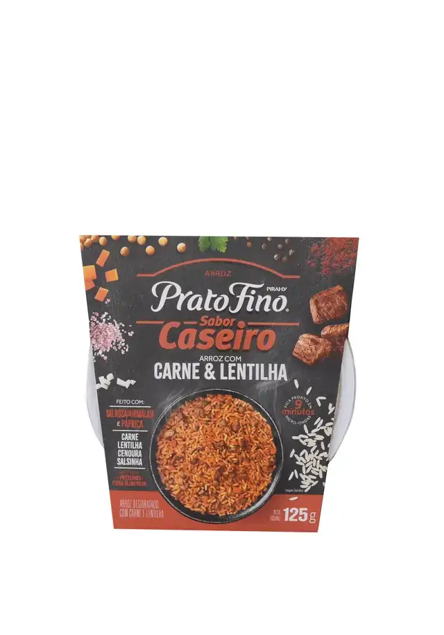 Arroz Pre Cozido Prato Fino Carne E Lentilha 12x0,12
