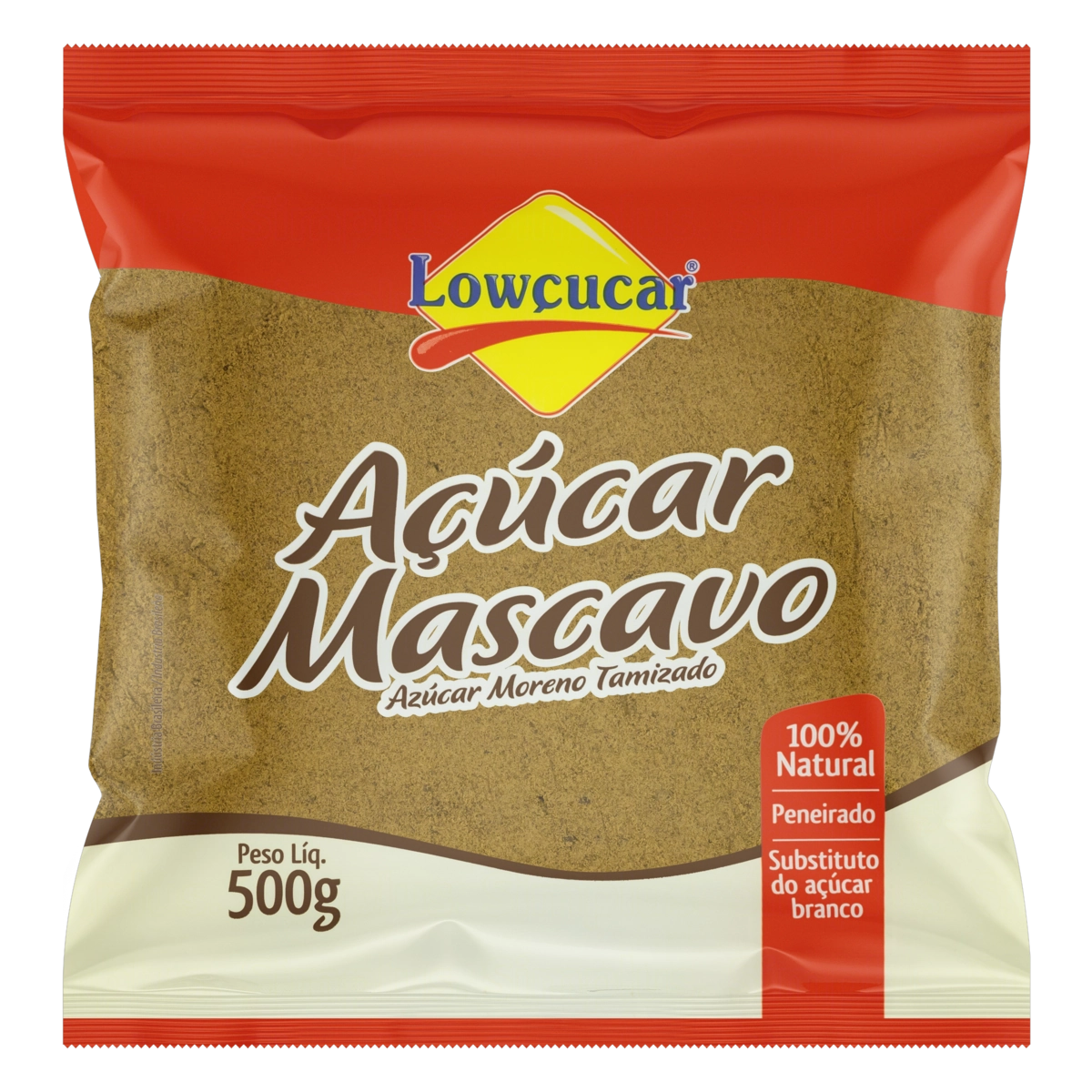 Açúcar Mascavo Peneirado LOWÇUCAR Pacote 500g