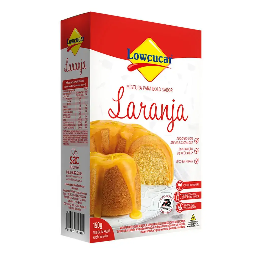 Mistura Para Bolo Laranja Lowçucar Caixa 150g