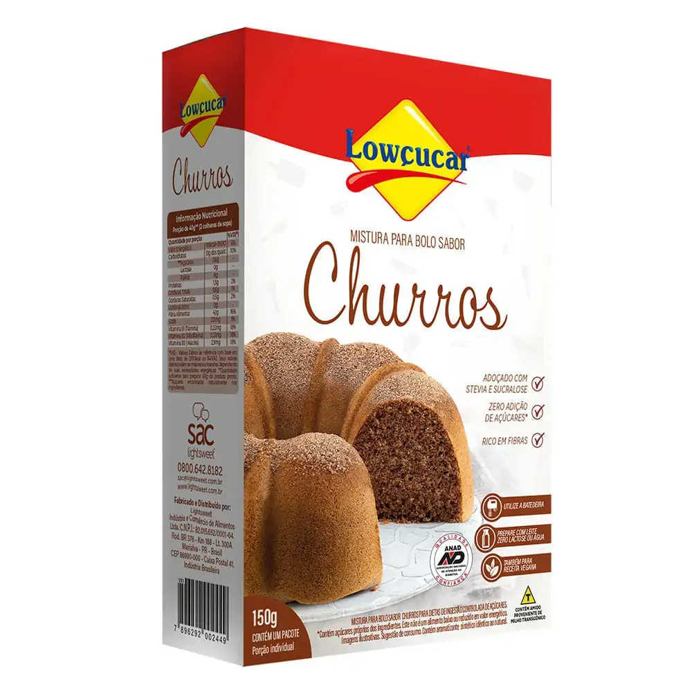 Mistura Para Bolo Churros Lowçucar Caixa 150g