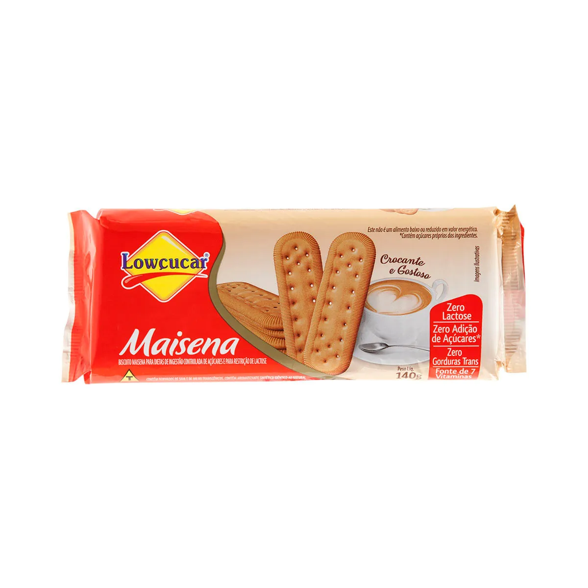 Biscoito Maisena Zero Lactose Lowçucar Pacote 140g