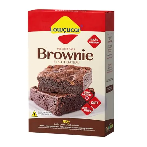 Mistura Brownie E Petit Gâteau Diet Zero Lactose Zero Açúcar Lowçucar Caixa 150g