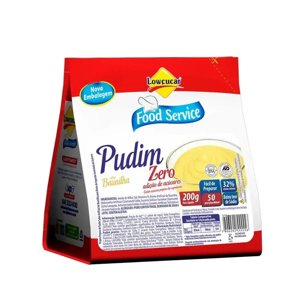 Pudim Lowçucar Zero Açucares Sabor Baunilha 200G
