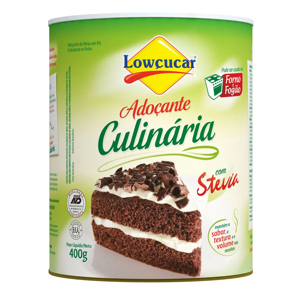 Adoçante Em Pó Stevia Culinário Lowçucar Pote 400g