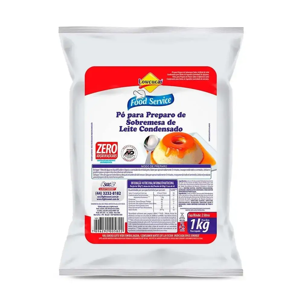 Po Preparo Leite Condesado 1kg Lowcucar