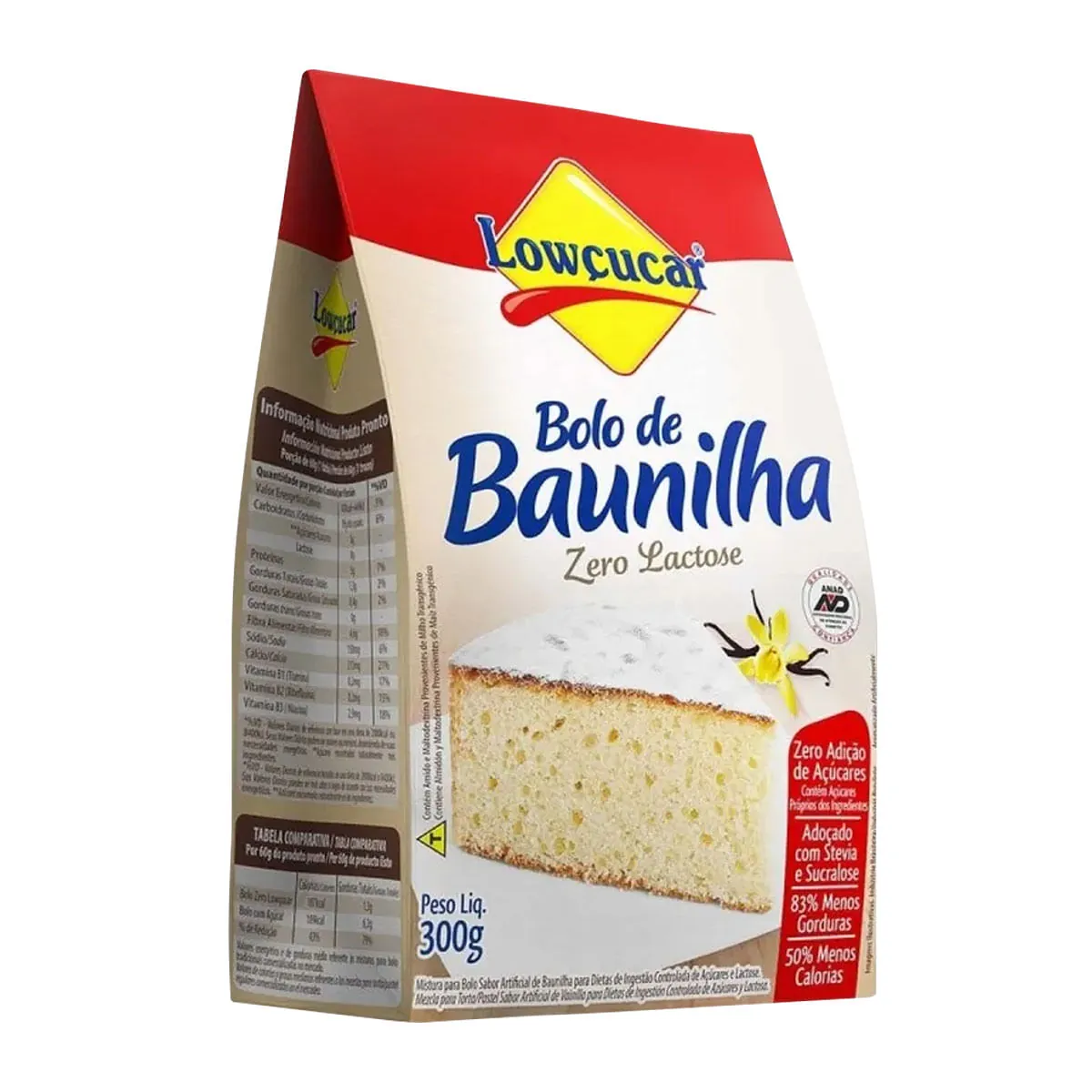 Mistura para Bolo sem Lactose Baunilha Lowçucar 300g