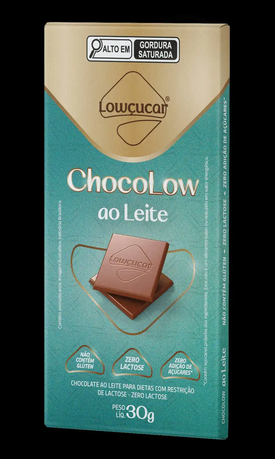 Chocolate Ao Leite Zero Lactose Lowçucar Chocolow Caixa 300g 10 Unidades