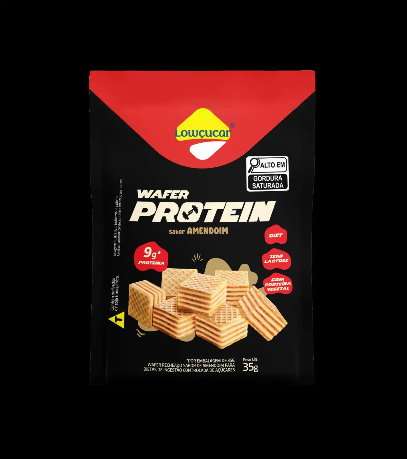 Biscoito Wafer Recheio Amendoim Diet Zero Lactose Lowçucar Protein Sachê 35g