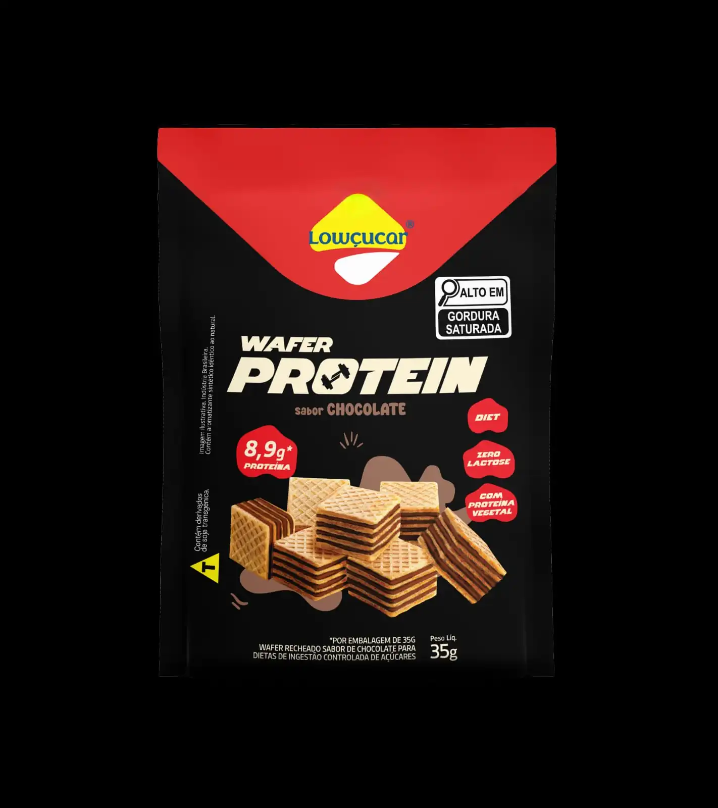 Biscoito Wafer Recheio Chocolate Diet Zero Lactose Lowçucar Protein Sachê 35g