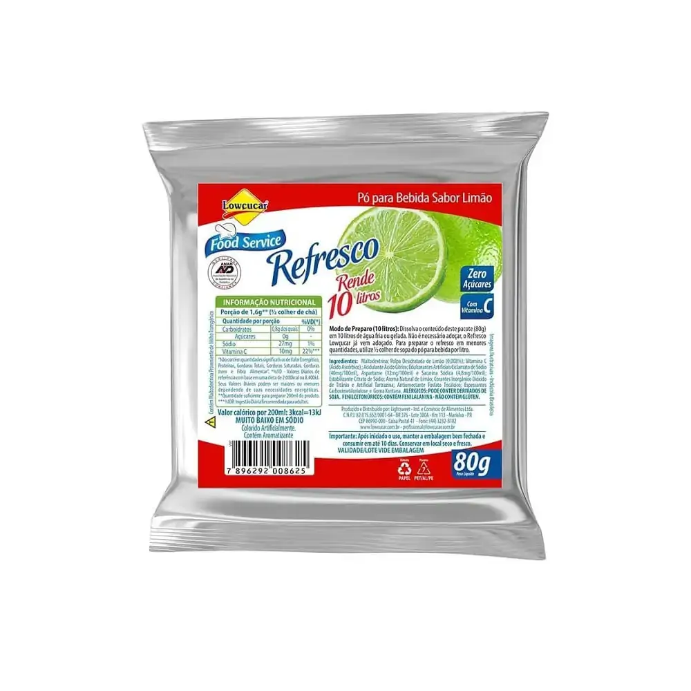 Refresco Magro Sabor Limao Zero Açucares Refil 80G