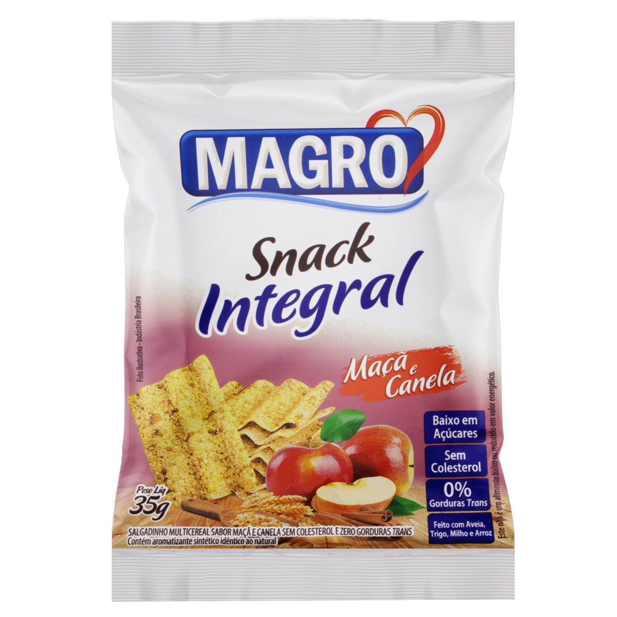 Snack Integral Maçã E Canela Magro Pacote 35g
