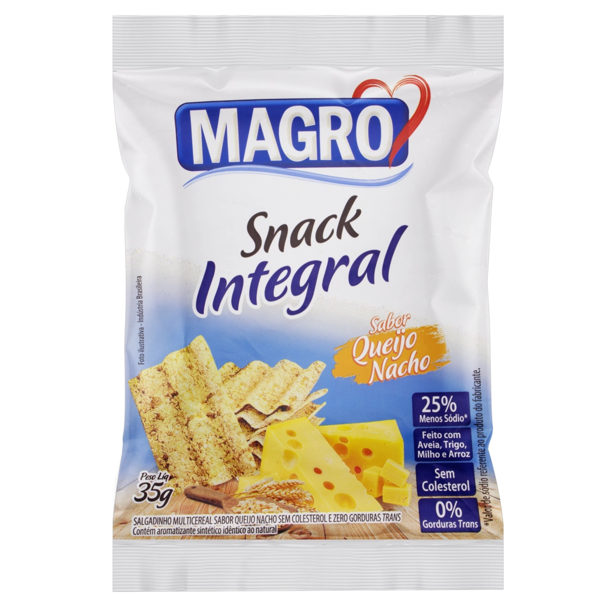 Snack Integral Queijo Nacho Magro Pacote 35g