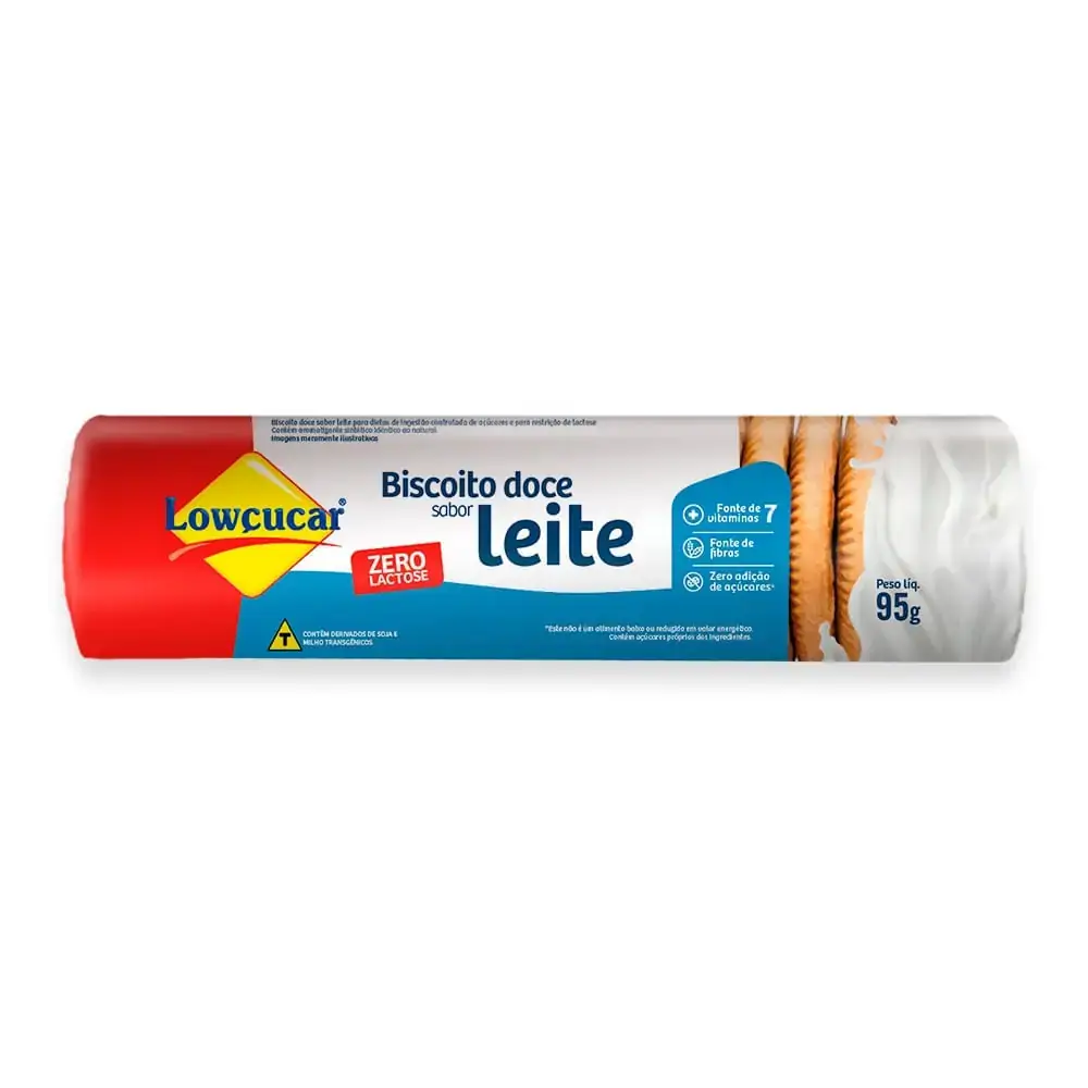 Biscoito Leite Zero Lactose Lowçucar Pacote 95g