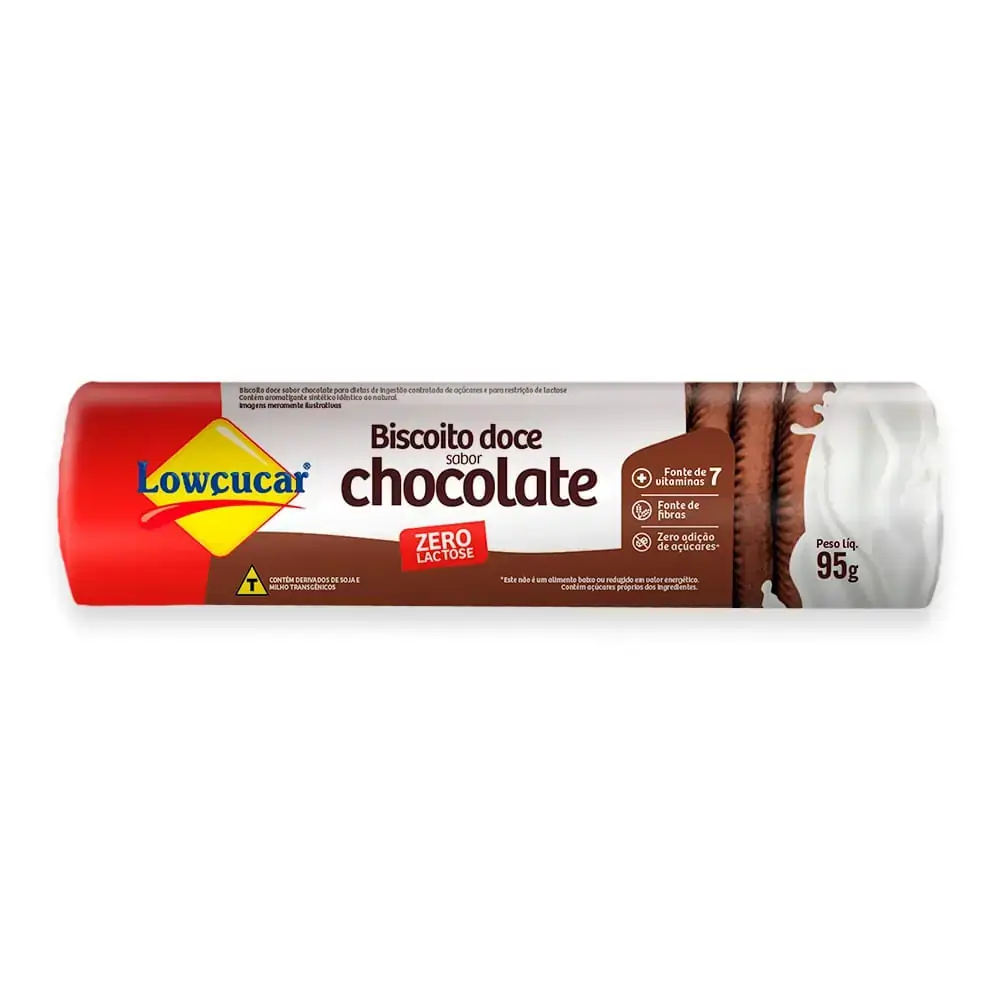 Biscoito Chocolate Zero Lactose Lowçucar Pacote 95g