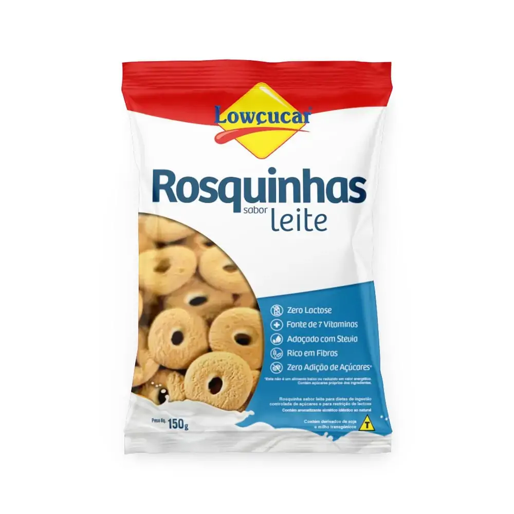 Biscoito Rosquinha Leite Diet Zero Lactose Lowçucar Pacote 150g