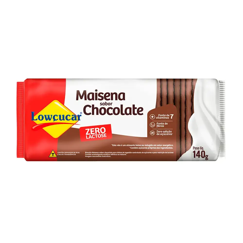 Biscoito Maisena Chocolate Diet Zero Lactose Lowçucar Pacote 115g