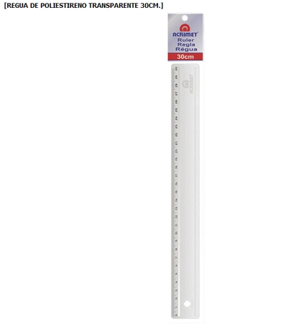 Regua Cristal Acrimet 30cm Sm