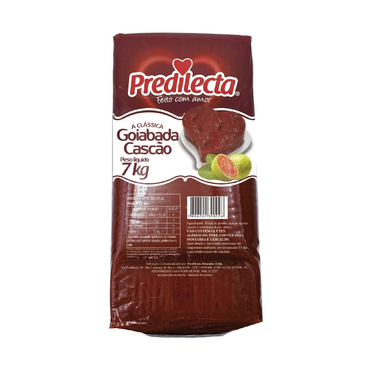 Doce Goiabada Predilecta 7kg Cascao