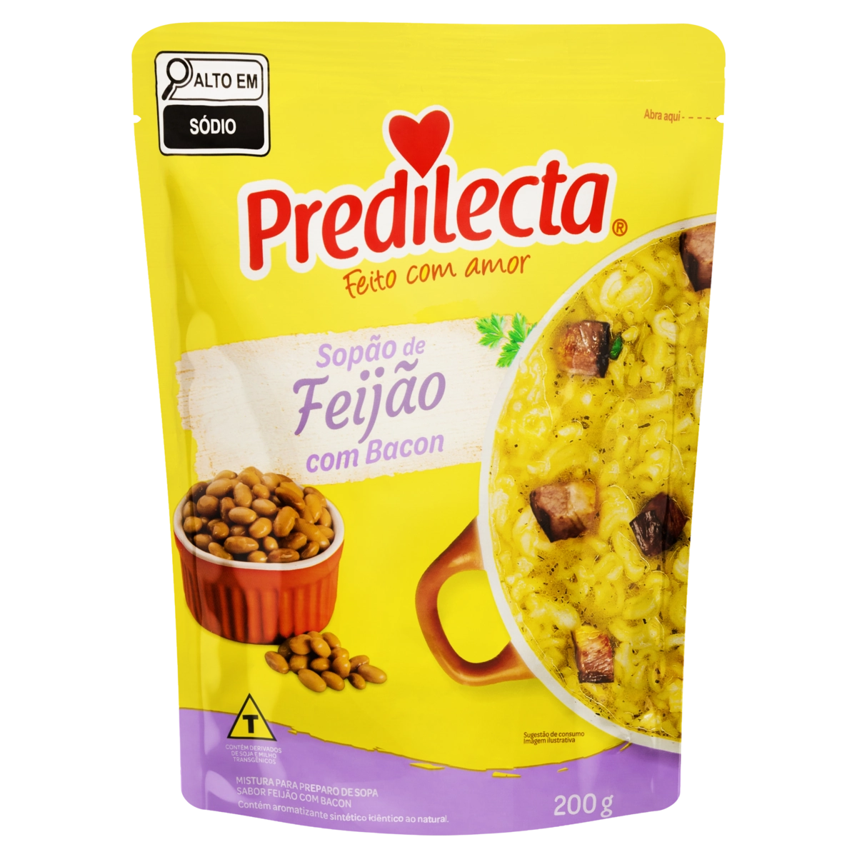 Sopão Feijão Com Bacon Predilecta Sachê 200g