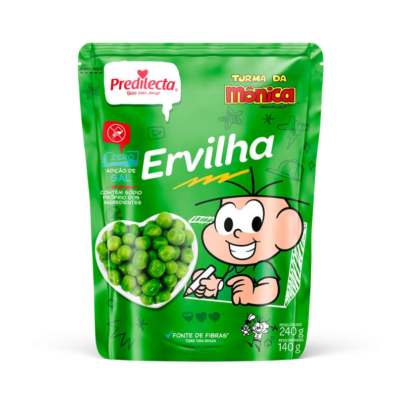 Ervilha Em Conserva Turma Da Mônica Predilecta Sachê 140g