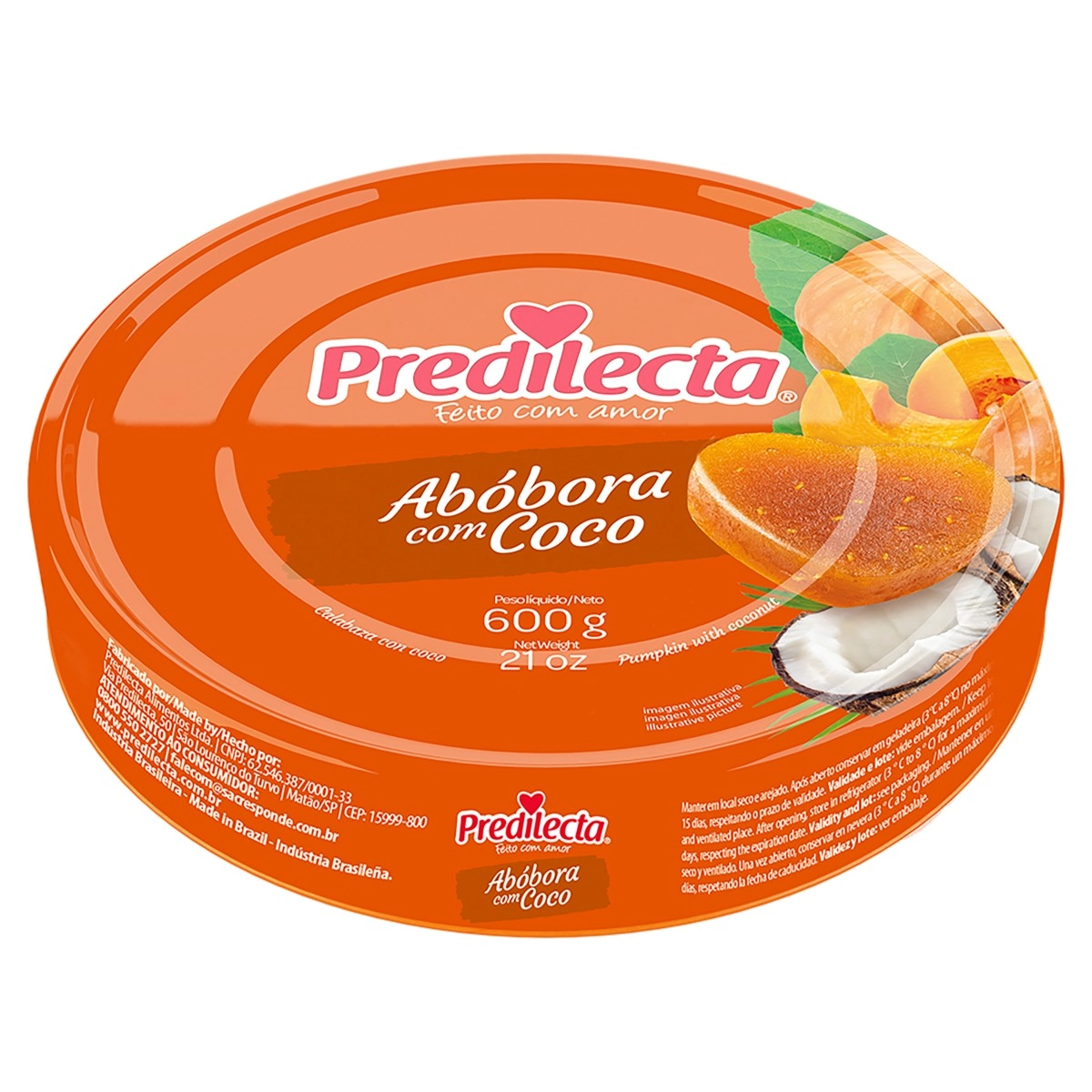 Doce De Abóbora Com Coco Predilecta Lata 600g