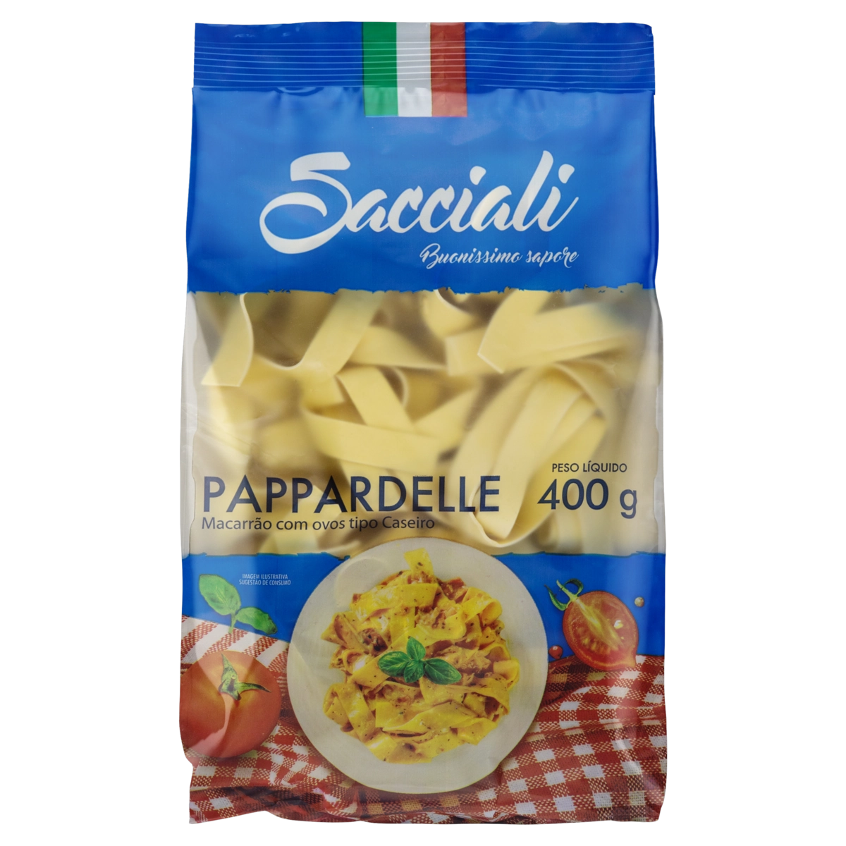 Macarrão Com Ovos Caseiro Pappardelle Sacciali Pacote 400g