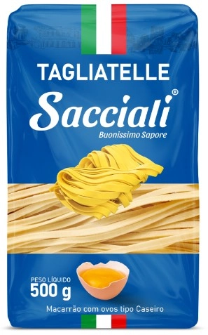 Macarrão Com Ovos Caseiro Tagliatelle Sacciali Pacote 500g