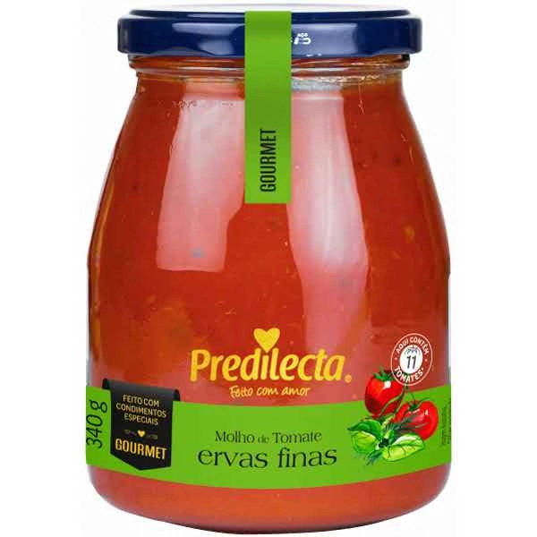 Molho De Tomate Com Ervas Finas Predilecta Gourmet Vidro 340g