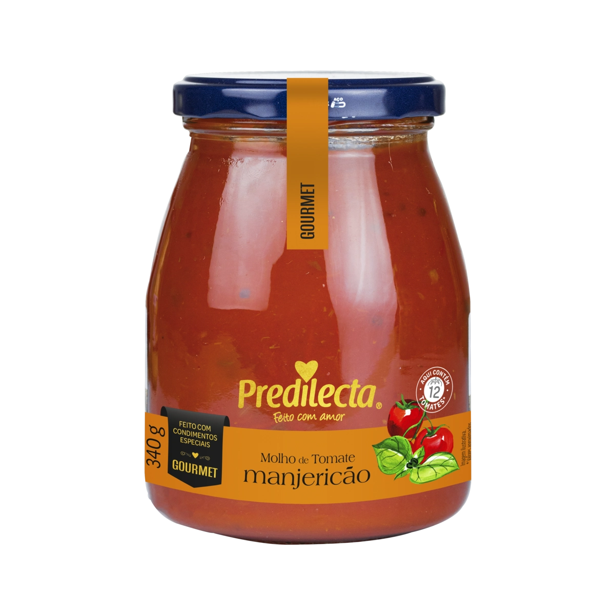 Molho De Tomate Com Manjericão Predilecta Gourmet Vidro 340g