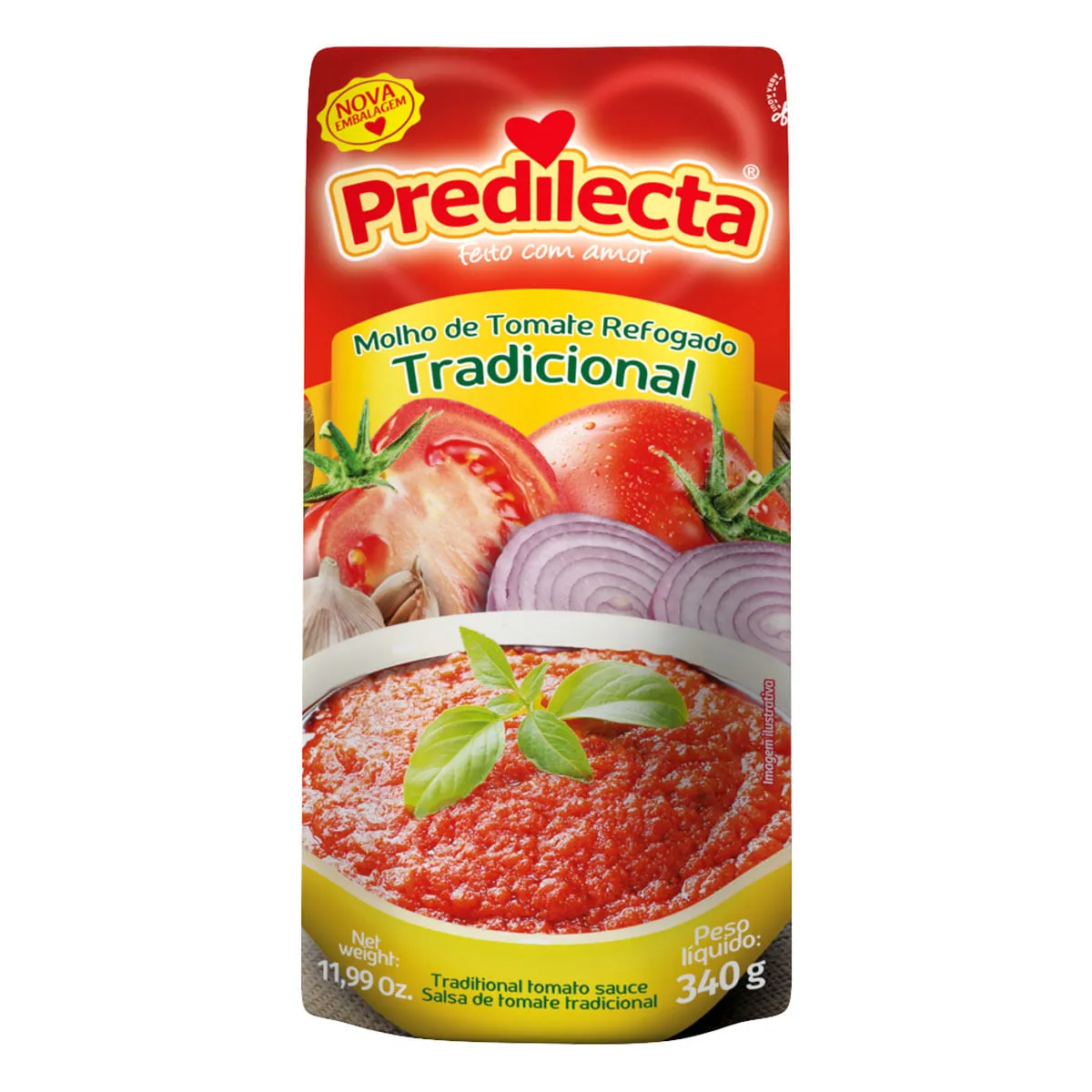 Molho De Tomate Refogado Tradicional Predilecta Sachê 300g