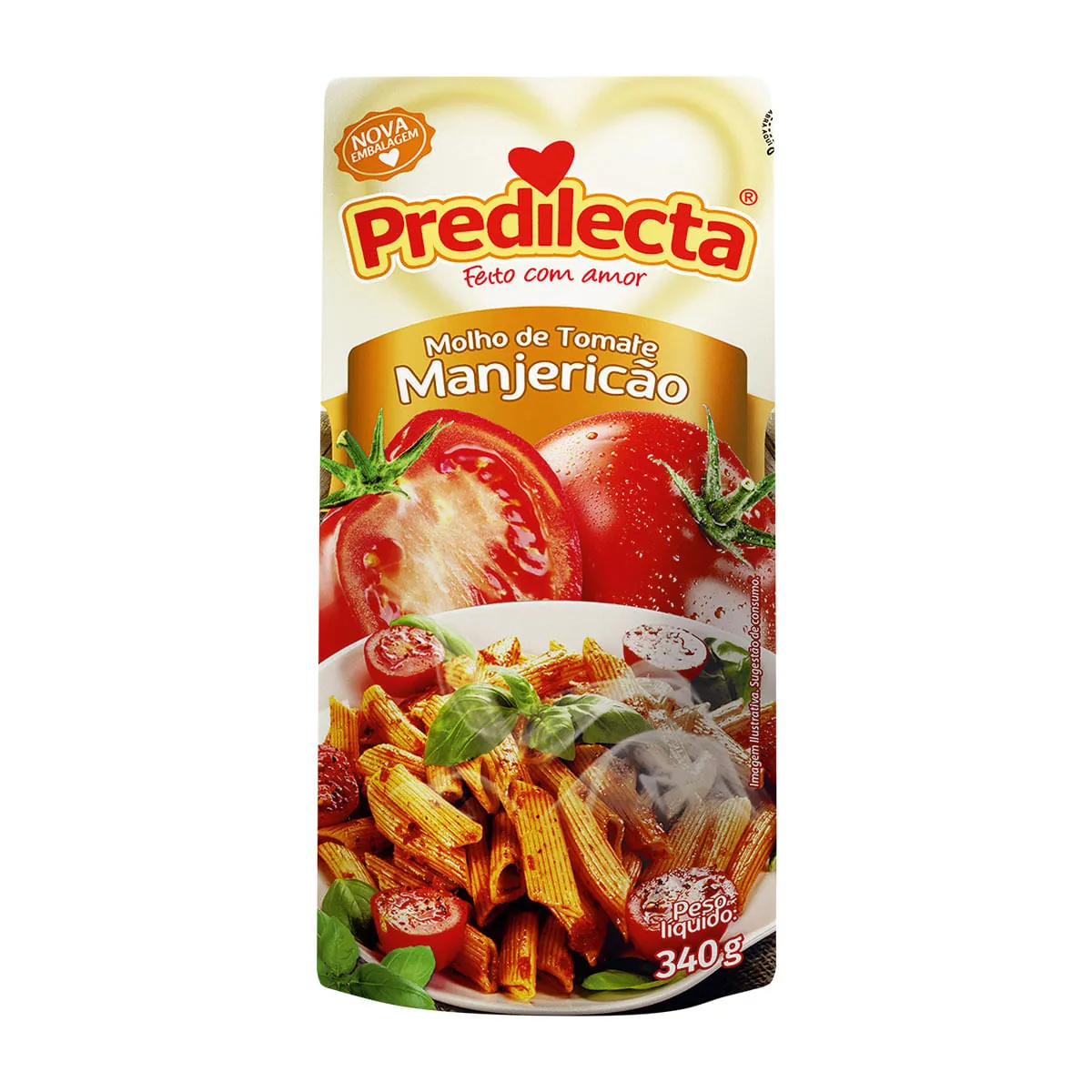 Molho De Tomate Com Manjericão Predilecta Sachê 340g