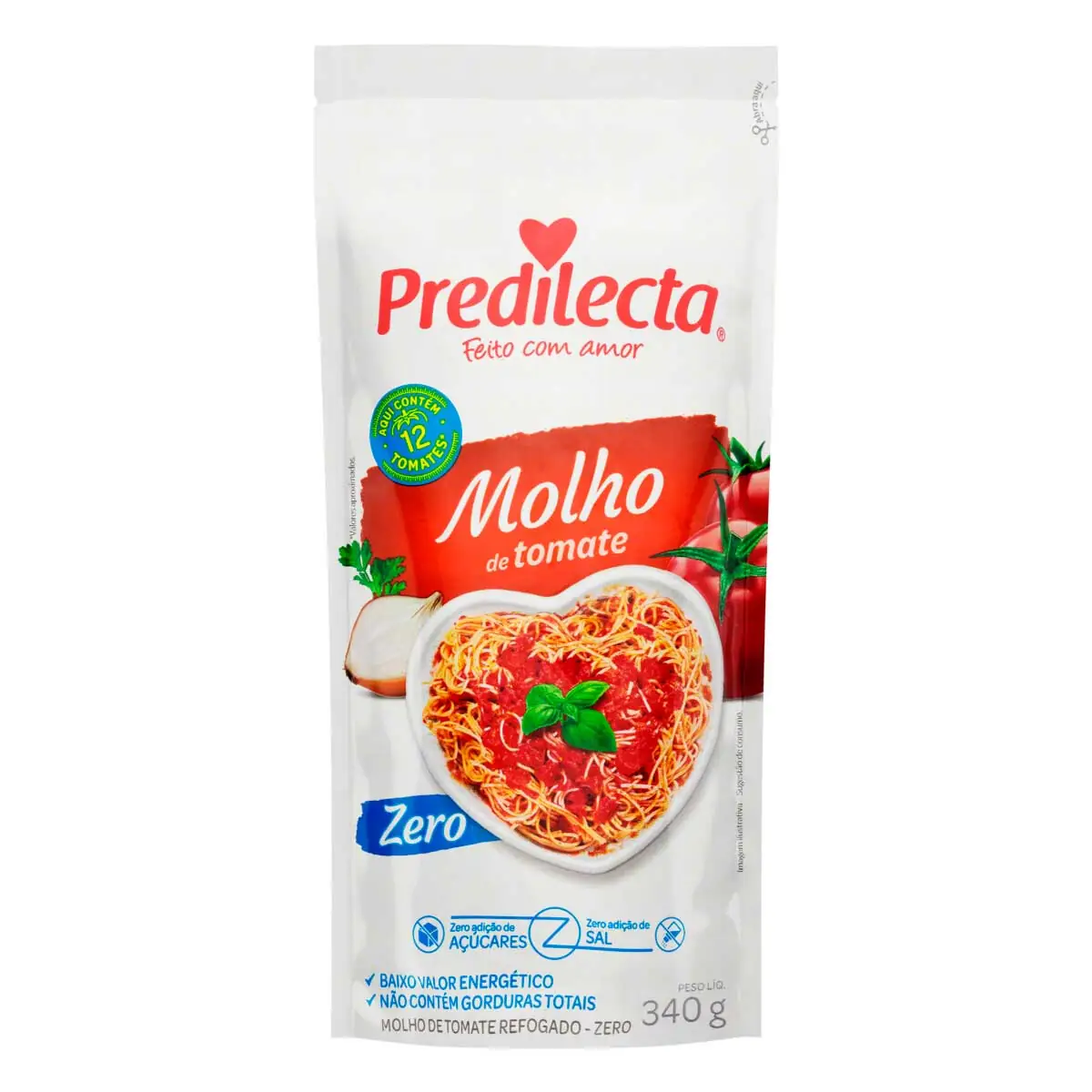 Molho de Tomate Refogado Predilecta Zero Sachê 340 g