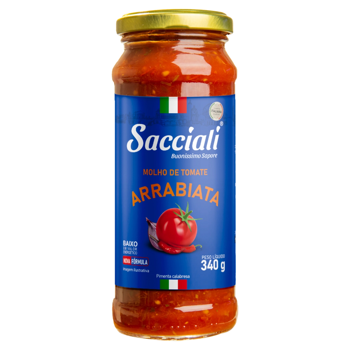 Molho De Tomate Arrabiata Sacciali Vidro 340g