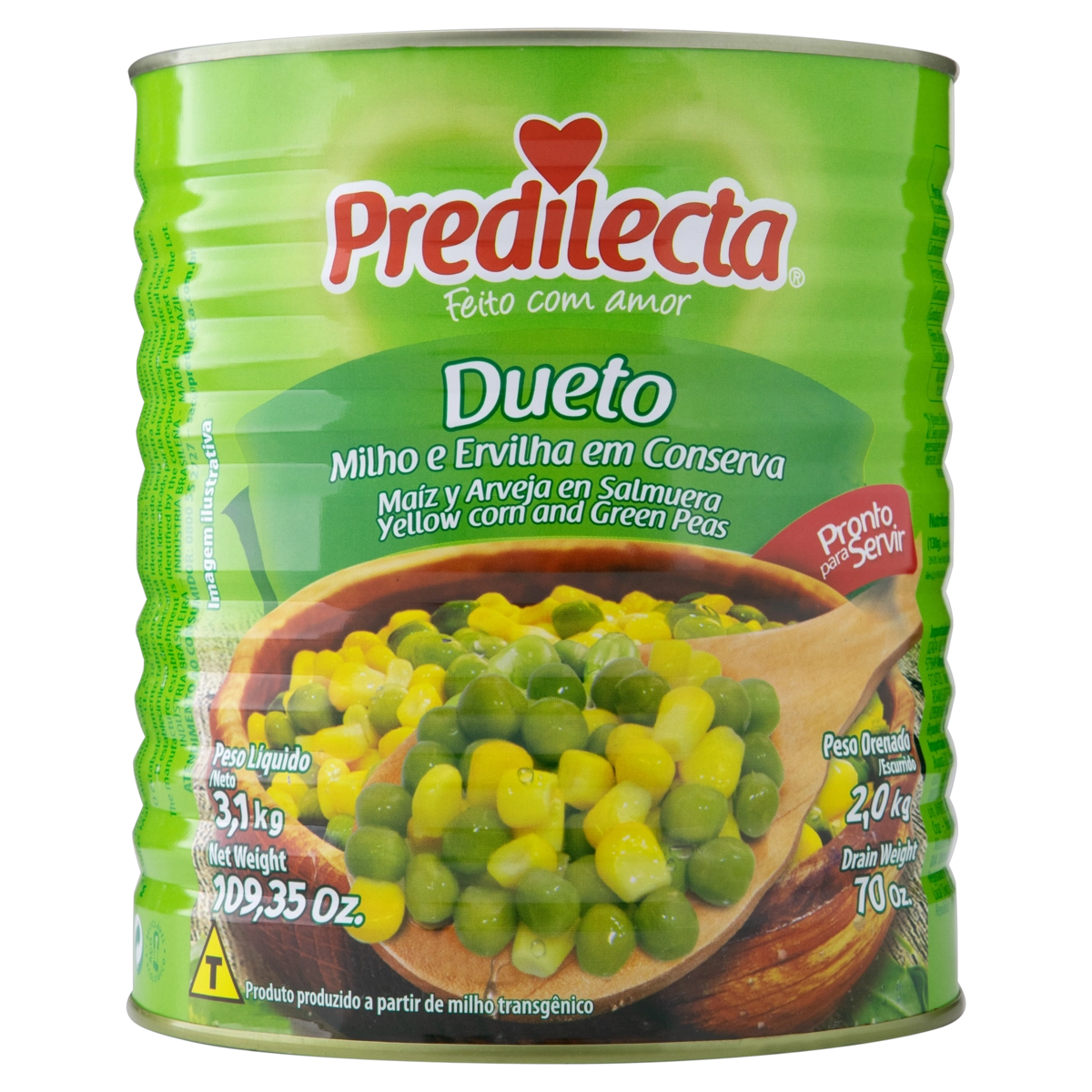 Ervilha E Milho Verde Em Conserva Dueto Predilecta Lata 2kg