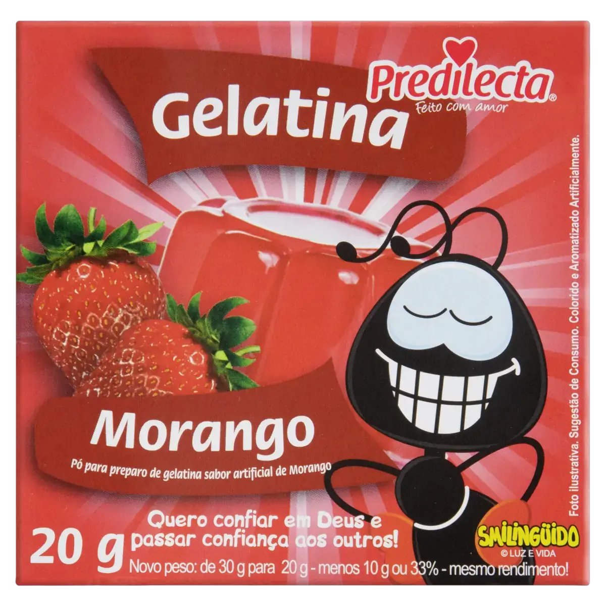 Gelatina Pó Morango Turma Da Mônica Predilecta Caixa 20g