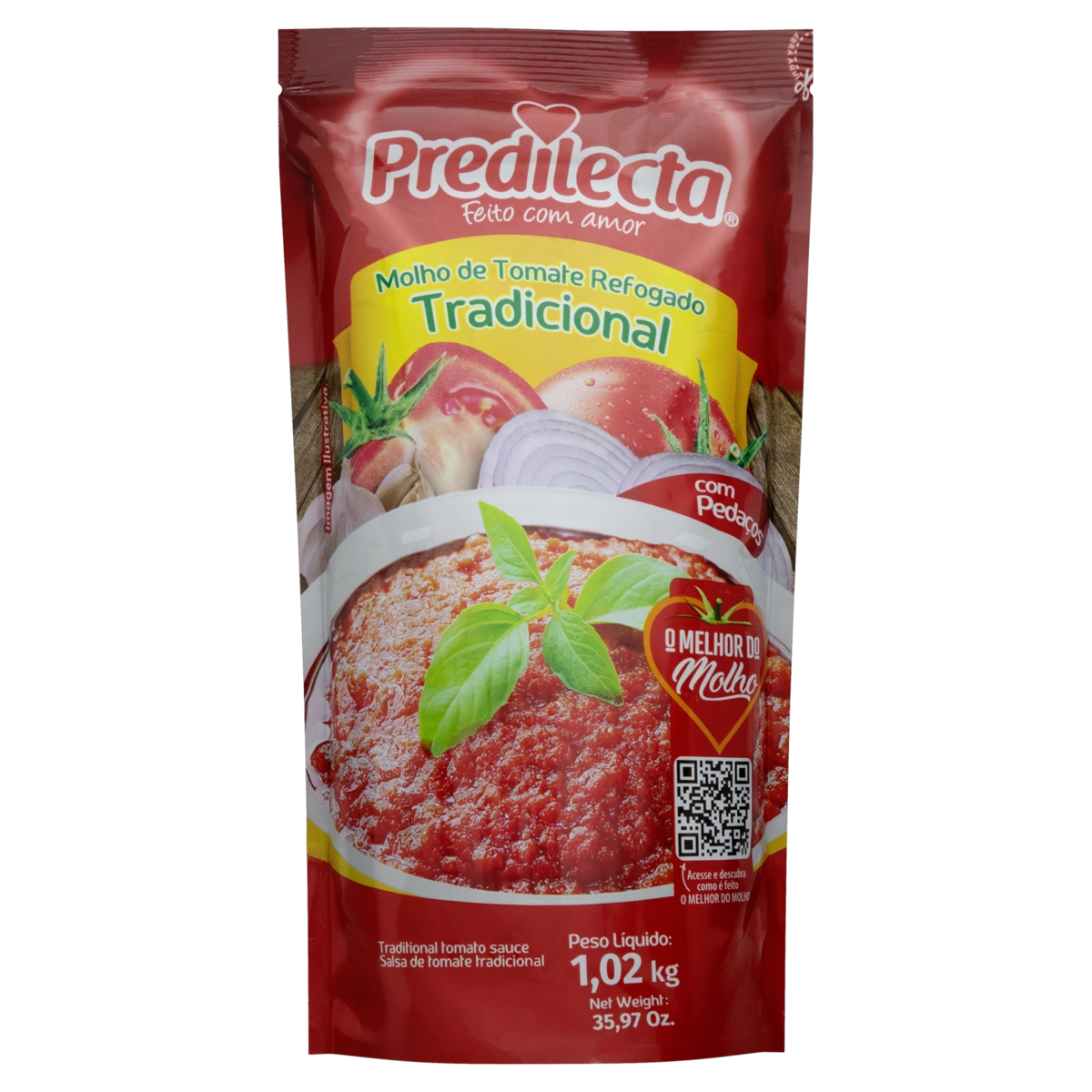 Molho De Tomate Refogado Tradicional Predilecta Sachê 1,02kg